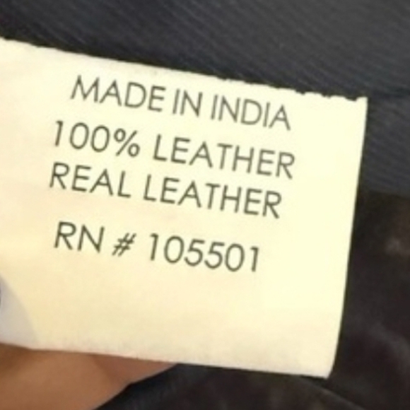 Like New ! Double D Ranch NAVY Blue Leather Jacket - Picture 8 of 9